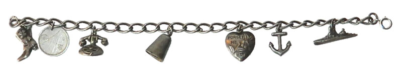 Sterling silver World War 2 charm bracelet